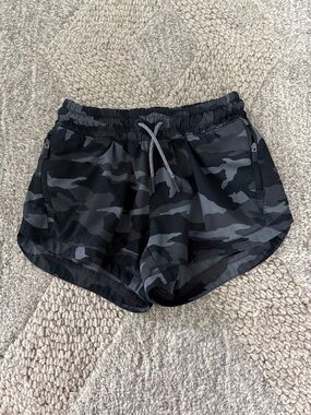Athleta girl Black Camo Athletic Shorts with Drawstring